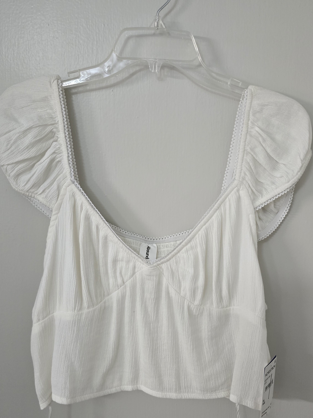 Abound Nordstrom  Bohemian/Peasant Top.  Gathered Back. Size XL.  Ivory. NWTS